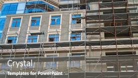  Presentation with scaffolding - Colorful PPT theme enhanced with scaffolding-and-new-building backdrop and a gray colored foreground