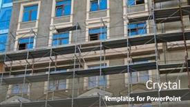  Presentation with scaffolding - Cool new presentation design with scaffolding-and-new-building backdrop and a gray colored foreground