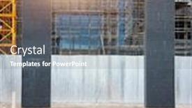  Presentation with scaffolding - PPT theme enhanced with scaffolding-at-a-building-site background and a gray colored foreground