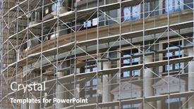  Presentation with under construction - Beautiful PPT theme featuring scaffolding-at-the-facade backdrop and a gray colored foreground