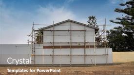  Presentation with scaffolding - Slide set with scaffolding-on-site-small-project background and a coral colored foreground