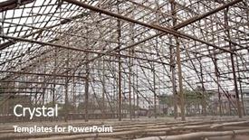  Presentation with scaffolding - PPT layouts enhanced with scaffolding stage china bamoo opera background and a gray colored foreground