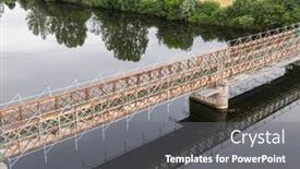  Presentation with bridge maintenance - PPT layouts enhanced with scaffolding-used-for-maintenance background and a gray colored foreground
