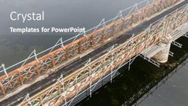  Presentation with bridge maintenance - Presentation design enhanced with scaffolding-used-for-maintenance background and a gray colored foreground