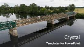  Presentation with bridge maintenance - PPT theme enhanced with scaffolding-used-for-maintenance background and a dark gray colored foreground