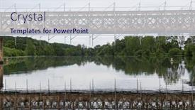  Presentation with bridge maintenance - Slide deck enhanced with scaffolding-used-for-maintenance background and a sky blue colored foreground