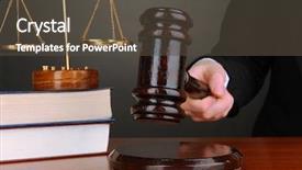  Presentation with judge - Presentation design with justice scale - judge's gavel in hand background and a dark gray colored foreground