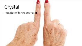  Presentation with arthritis - Slides with pain scale - picture showing old woman's hands background and a white colored foreground
