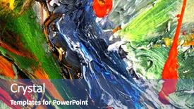  Presentation with canvas - Colorful slide deck enhanced with scale abstract oil on canvas backdrop and a ocean colored foreground