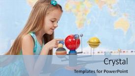  Presentation with solar system - Theme enhanced with scale model of planets background and a light blue colored foreground