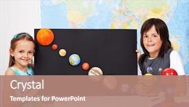  Presentation with planets - Amazing theme having scale model of the planets backdrop and a coral colored foreground