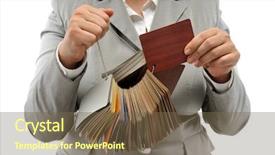  Presentation with color spectrum - Amazing PPT layouts having scale spectrum - business woman using color sampler backdrop and a  colored foreground