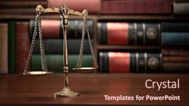  Presentation with justice - Slide deck enhanced with scales-of-justice-and-books background and a tawny brown colored foreground
