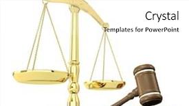  Presentation with criminal justice - Presentation theme having scales of justice and gavel background and a white colored foreground