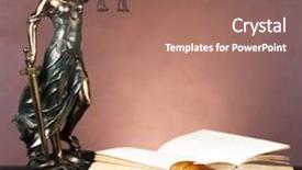  Presentation with lady justice - PPT theme with scales of justice law background and a coral colored foreground