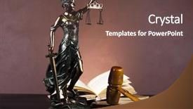  Presentation with lady justice - Audience pleasing PPT theme consisting of scales of justice law backdrop and a tawny brown colored foreground