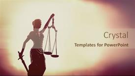  Presentation with justice - Audience pleasing slides consisting of scales-of-justice-set-against backdrop and a soft green colored foreground