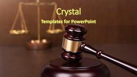  Presentation with gavel - Audience pleasing PPT layouts consisting of scales on wooden table law backdrop and a tawny brown colored foreground