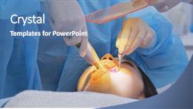  Presentation with treatment - Cool new presentation theme with patient in the dental chair backdrop and a teal colored foreground