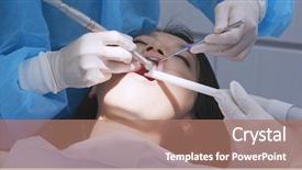  Presentation with dental radiology opontopediatric - Cool new PPT theme with woman having a dental treatment backdrop and a coral colored foreground