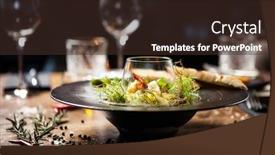  Presentation with food ice - Audience pleasing PPT layouts consisting of scallop-ceviche-with-mango-chilli backdrop and a tawny brown colored foreground