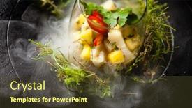  Presentation with food ice - Slide deck featuring scallop-ceviche-with-mango-chilli background and a tawny brown colored foreground