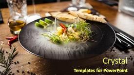  Presentation with food ice - Audience pleasing presentation theme consisting of scallop-ceviche-with-mango-chilli backdrop and a wine colored foreground