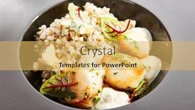  Presentation with mollusk - Audience pleasing slide deck consisting of scallop-with-green-buckwheat-closeup backdrop and a yellow colored foreground