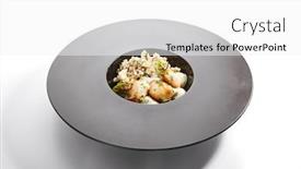  Presentation with mollusk - Audience pleasing presentation design consisting of scallop-with-green-buckwheat-side backdrop and a white colored foreground