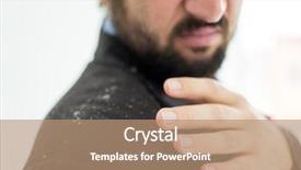  Presentation with 3d man business leader - Presentation consisting of scalp - business man having man dandruff background and a coral colored foreground