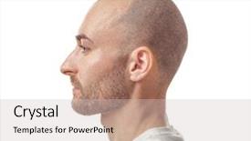  Presentation with scalp - Beautiful PPT theme featuring scalp - hair loss concept portrait backdrop and a soft green colored foreground