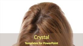  Presentation with hair loss - Presentation design featuring scalp - young woman with hair loss background and a tawny brown colored foreground