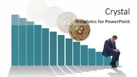 Presentation with crash - Slide deck having scams - businessman sad about bitcoin price background and a white colored foreground