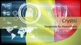  Presentation with security scan - Theme enhanced with scan against belgium 3d flag background and a soft green colored foreground