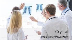  Presentation with look - PPT theme consisting of scan chest - group of doctors look background and a light gray colored foreground