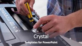  Presentation with 3d printer metal - Cool new presentation with scan engineer - repairman repairing broken color printer backdrop and a  colored foreground