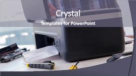  Presentation with 3d printer metal - Colorful slide deck enhanced with scan engineer - repairman repairing broken color printer backdrop and a gray colored foreground