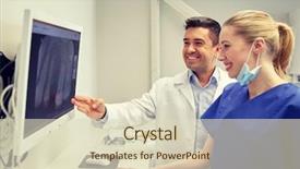  Presentation with health technology - Slide deck featuring scan on monitor at dental background and a soft green colored foreground