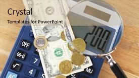  Presentation with scandal - Cool new slide set with scandal crime - fraud concept with magnifier backdrop and a coral colored foreground