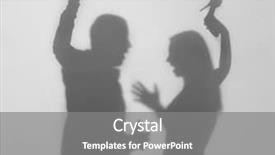  Presentation with scandal - PPT layouts enhanced with scandal crime - silhouettes of quarreling man background and a gray colored foreground