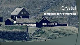  Presentation with green roof - Theme enhanced with scandinavian type of green roof background and a dark gray colored foreground