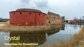  Presentation with candy castle - PPT theme enhanced with scania - malmo castle in southern sweden background and a  colored foreground