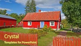  Presentation with swedish - Beautiful PPT theme featuring scania - traditional red swedish cottage house backdrop and a  colored foreground