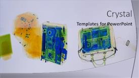  Presentation with airport - Beautiful theme featuring scanned-baggage-on-the-x backdrop and a lemonade colored foreground