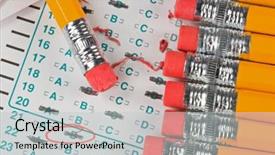  Presentation with quiz - Presentation theme featuring scantron - bubble quiz or test background and a light gray colored foreground