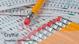  Presentation with test - Cool new presentation theme with scantron - bubble quiz or test backdrop and a light gray colored foreground