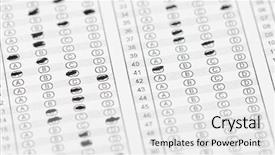  Presentation with test - Presentation theme having scantron - omr test sheet background and a white colored foreground