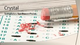  Presentation with quiz - Slides consisting of scantron - standardized quiz or test score background and a soft green colored foreground