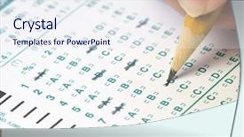  Presentation with pencil scantron - Audience pleasing PPT theme consisting of scantron backdrop and a sky blue colored foreground