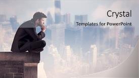  Presentation with tall buildings - PPT theme having scape background with tall buildings background and a light gray colored foreground